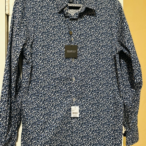 Gran Sasso Blue Patterned Men's Shirt - Picture 1 of 4